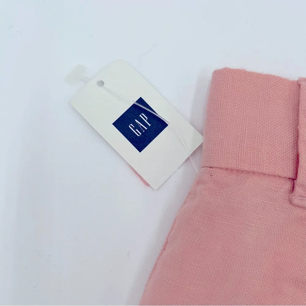 Khakis by GAP Shorts Sz 6 Boyfriend Roll-up Bermuda Pink Linen Cotton Blend - Picture 5 of 5
